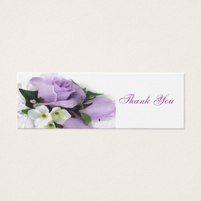 Purple Roses Wedding Favour Tag (Front)