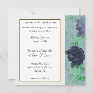 Purple Roses Wedding Invitation