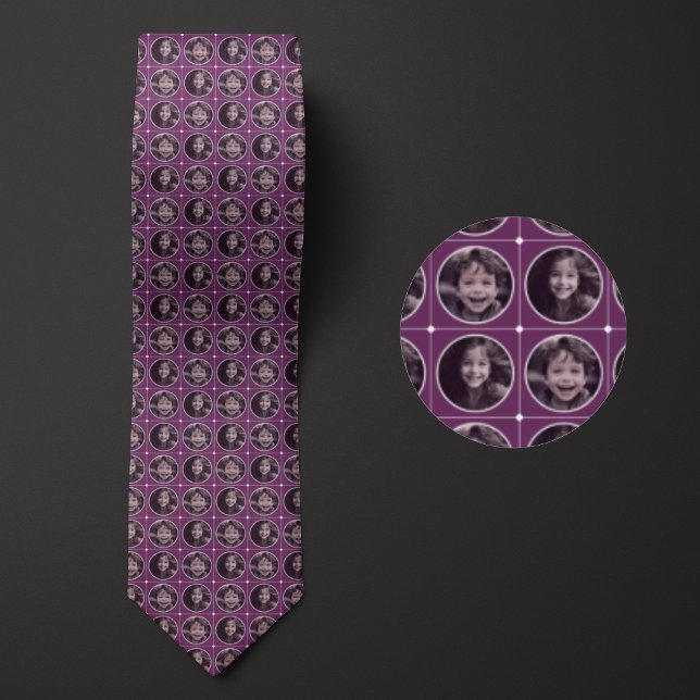 Purple Round 2-Photo Pattern Tie (Creator Uploaded)