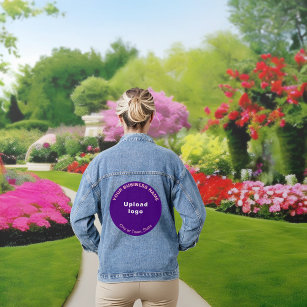 Purple Round Business Brand on Women's Denim Jacket