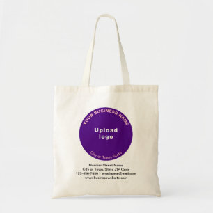 Purple Round Shape Business Brand on Budget Tote Bag