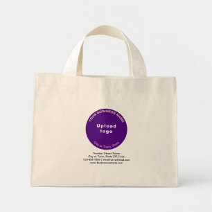 Purple Round Shape Business Brand on Mini Tote Bag
