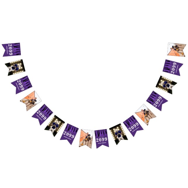 Purple Row of Tassels Photo Graduation Bunting (All)