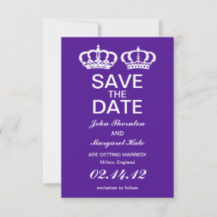 Purple Royal Couple Save the Date