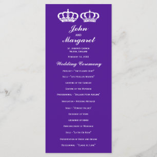 Purple Royal Couple Wedding Program Programme