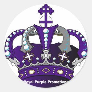 Purple Royal Crown Classic Round Sticker