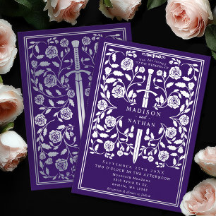 Purple Royal Mediaeval Silver Sword Wedding