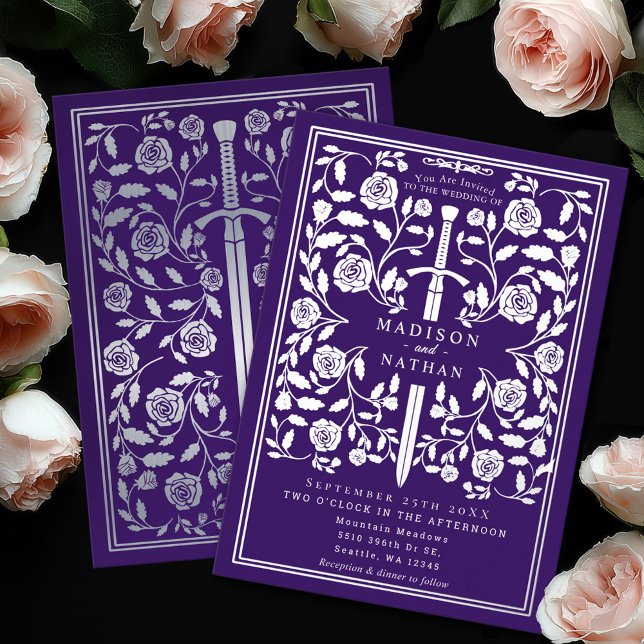 Purple Royal Mediaeval Silver Sword Wedding (Creator Uploaded)