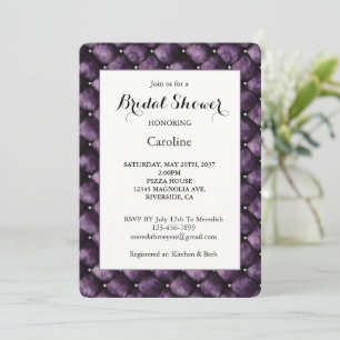 Purple Royal Squares Bridal Shower Invitation