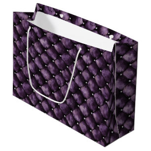 Purple Royal Squares Bridal Shower Large Gift Bag