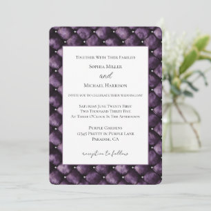 Purple Royal Squares Bridal Shower Wedding Invitation