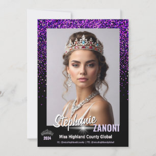 Purple Royale Pageant Autograph Card   QR Code