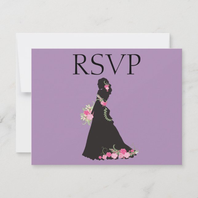 Purple RSVP Bridal Gown Card (Front)