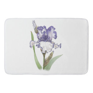 Purple Ruffled Iris Bath Mat