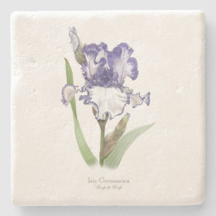 Purple Ruffled Iris Stone Coaster