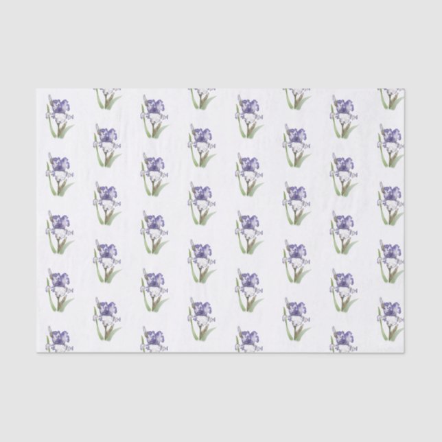 Purple Ruffled Iris Tissue Paper (Front)