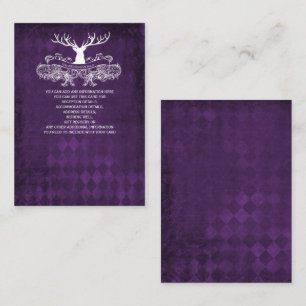 Purple Rustic Antler Deer Winter Woodland Wedding Enclosure Card