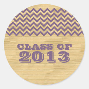 Purple Rustic Chevron Graduation Stickers