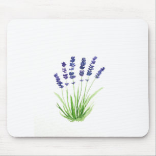 Purple rustic floral garden watercolor lavender mouse mat
