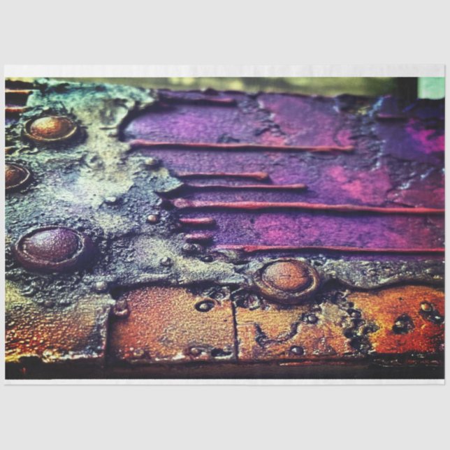 Purple Rustic Grunge by Elsie Lane Tissue Paper (Front)