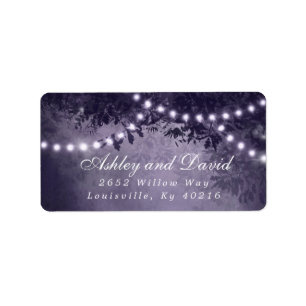 Purple Rustic Tree Lights Return Address Label