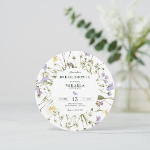 Purple Rustic Wildflowers Invitation