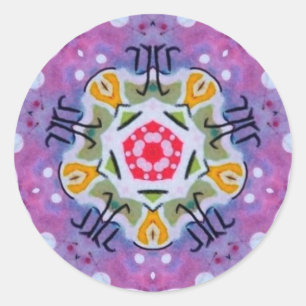 Purple Sacred Geometry Zodiac Fractal Sticker