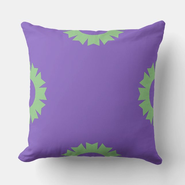 Purple sage green Geo Cushion (Front)