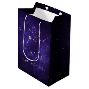 Purple Sagittarius Zodiac   Astrology Horoscope Medium Gift Bag