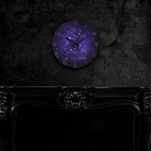 Purple Sagittarius Zodiac   Astrology Horoscope Round Clock