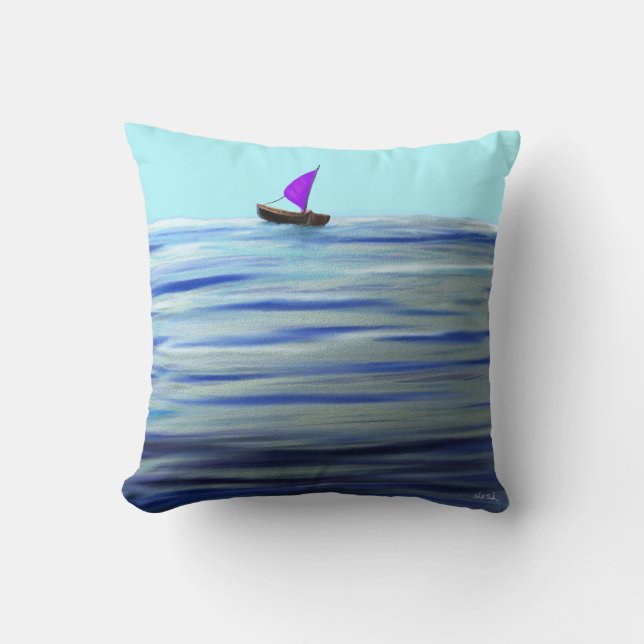 Purple Sailboat Cushion (Front)