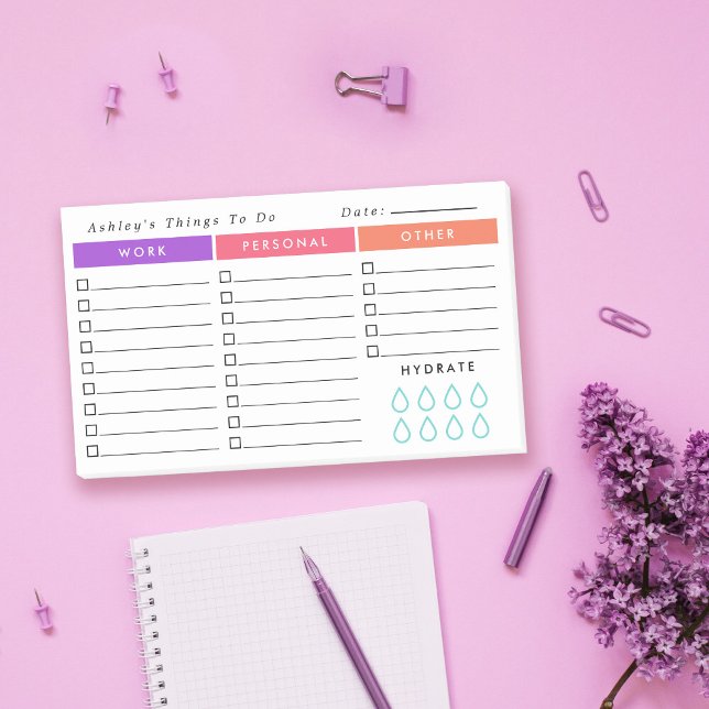 Purple Salmon Pink Daily Organiser To Do List Post-it Notes (Creator Uploaded)