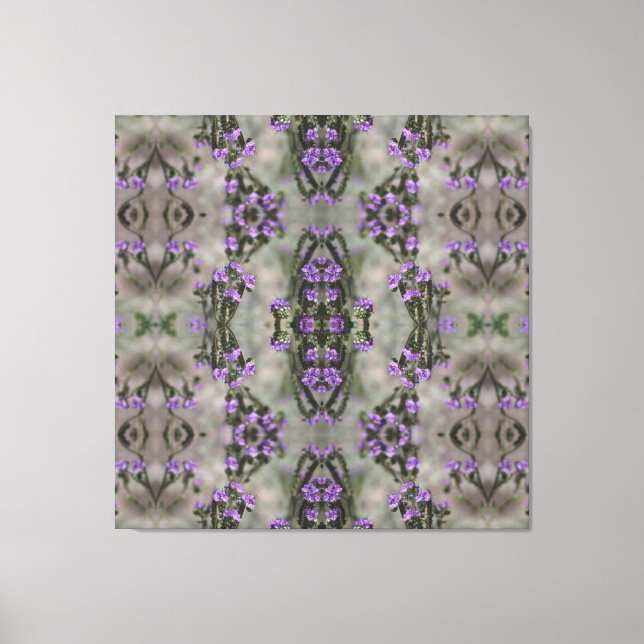 Purple Salt Heliotrope Wildflower Pattern Canvas Print (Front)