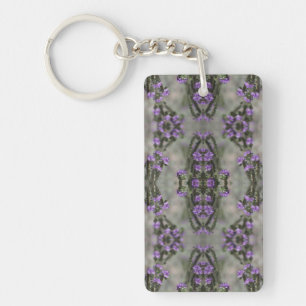 Purple Salt Heliotrope Wildflower Pattern Key Ring