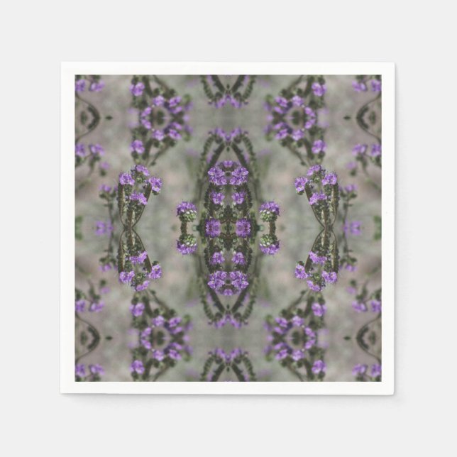 Purple Salt Heliotrope Wildflower Pattern Napkin (Front)