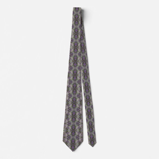 Purple Salt Heliotrope Wildflower Pattern Tie (Front)