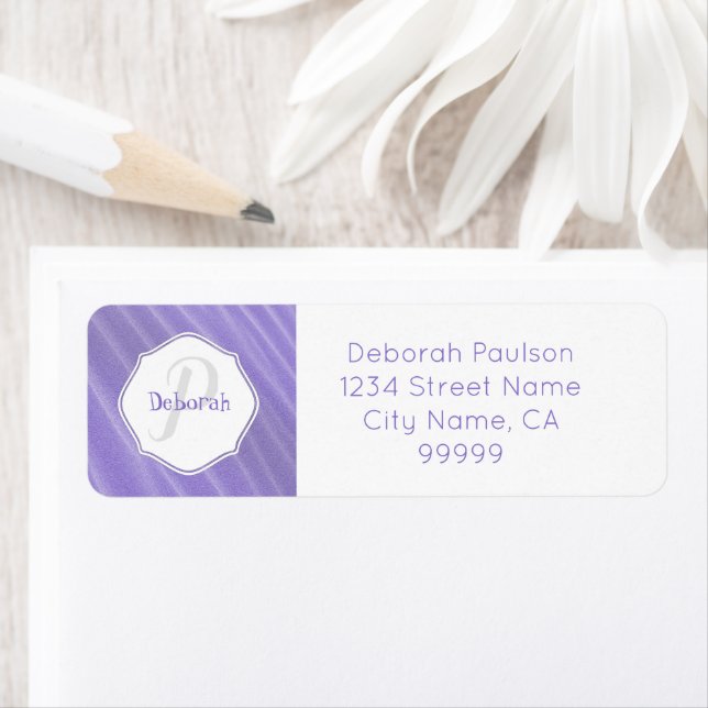 Purple Sand Ripples Personalised Address Label (Insitu)