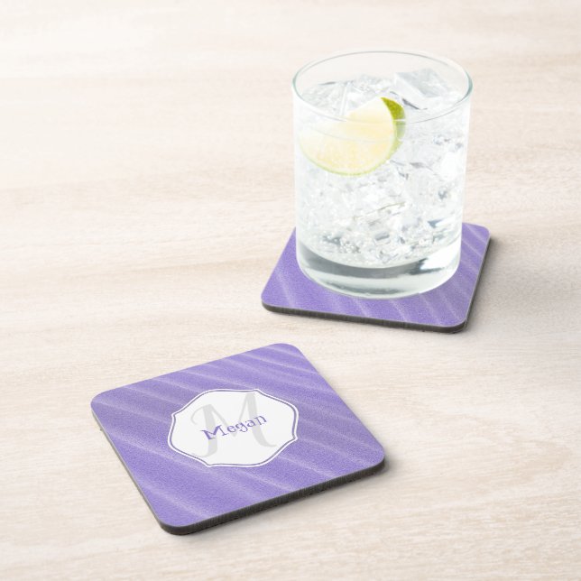 Purple Sand Ripples Personalised Coaster (Right Side)
