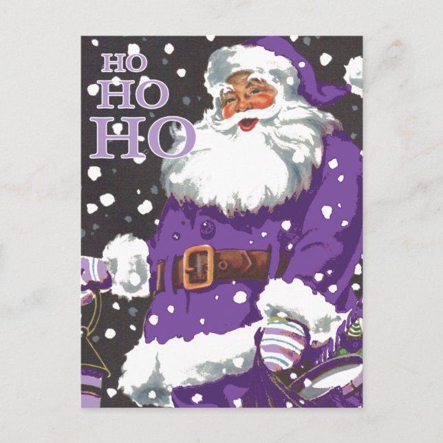 Purple Santa Claus Card (Front)