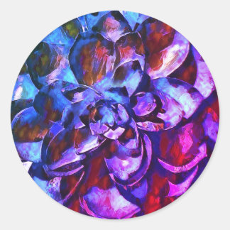 Purple Sapphire Flower Round Sticker