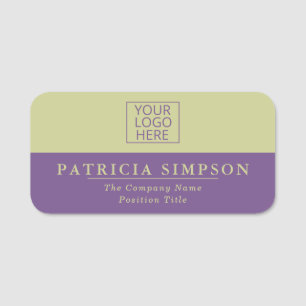 Purple Sapphire & Pale Green: Understated Elegance Name Tag