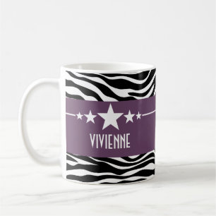 Purple Sassy Star Zebra Mug