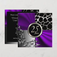 Purple Satin & Silver 25 Year Party