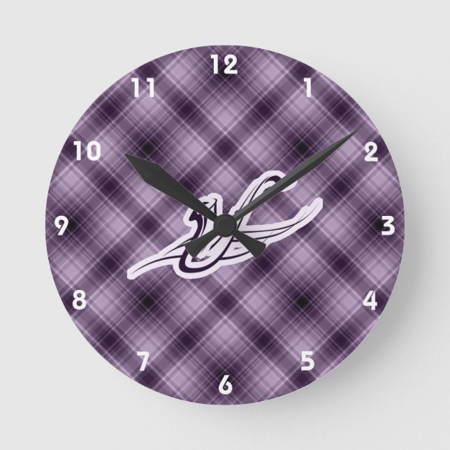 Purple Saxophone Round Clock (Front)