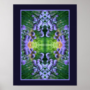 Purple Scallion Abstract Flowers Orton  Poster