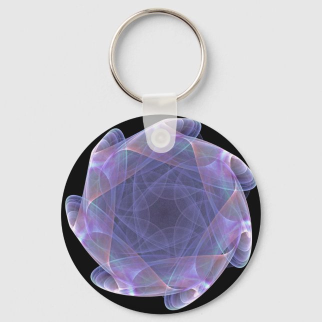 purple scalloped fractal key ring (Front)