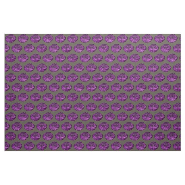purple scallops black fabric (Yard)
