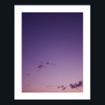 Purple Scattered Clouds at Twilight Poster<br><div class="desc">Scattered clouds after sunset in Reno, Nevada. Pretty purple tinted photo to add a personal message to. You can customize and add your own photo with a white border around the edges. The rectangle fits these dimensions, or related dimensions.</div>
