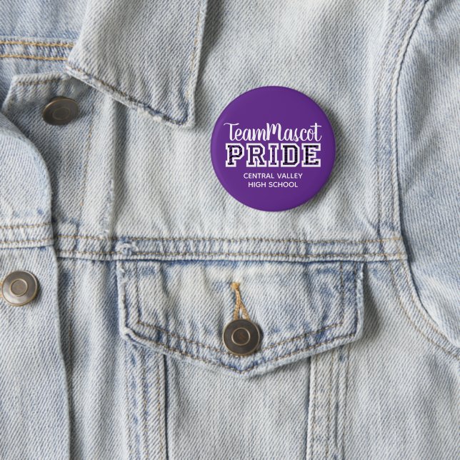 Purple School Pride Mascot Name Button (In Situ)