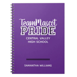 Purple School Pride Mascot Name Notebook